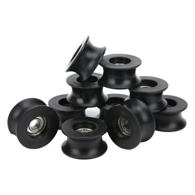 10 Pezzi Cuscinetto a Rulli Profondo Scanalatura a U Puleggia Rivestita in Nylon Ruota Guida per Binario 608ZZ