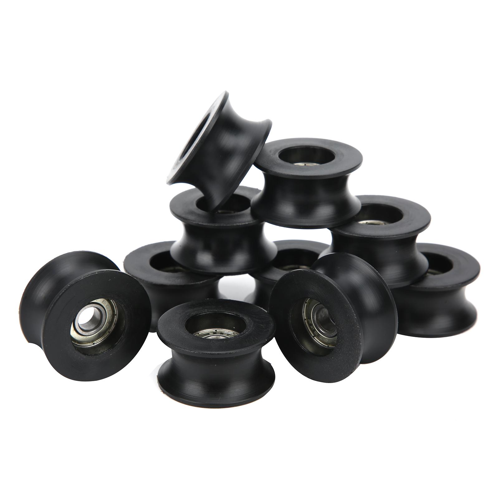 

10Pcs Roller Bearing Deep UShaped Groove Nylon Coated Pulley Guide Rail Wheel 608ZZ