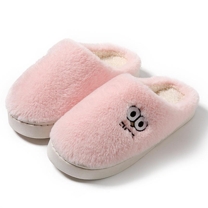 Cotton Slippers Women's Autumn and Winter Indoor Home Use Plush Warm Wear-resistant and Comfortable Couple Plush Shoes Men