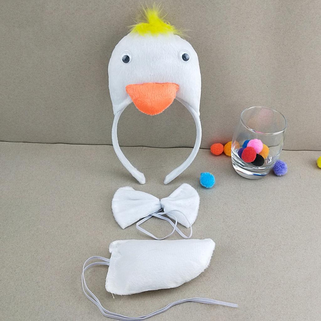 Ente Gans Stirnbänder Gans Tier Schwanz Gans Set Cartoon Haarband für Bühne Kinder Kostüm Kopfschmuck