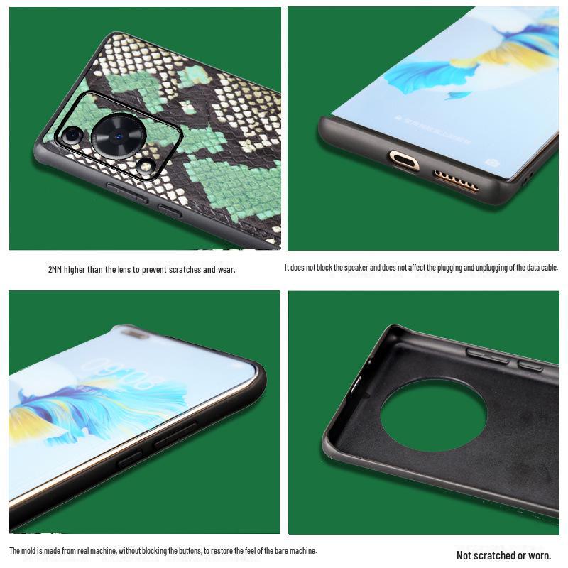 Komplettpaket aus Lederhülle für Huawei Enjoy 70 mit Python-Muster aus Rindsleder – Schützen Sie Ihr Enjoy 70Pro mit Stil!