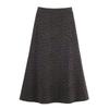 Za Export New Arrival Women's Clothing ZR Fashion Style Fashion All-Match Leopard Flocking a Version Crisp Long Skirt