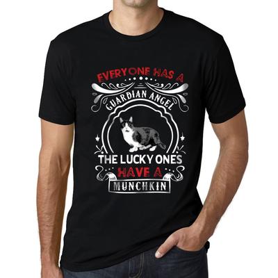 Herren Vintage T-Shirt Grafik T-Shirt Munchkin Cat Deep Black