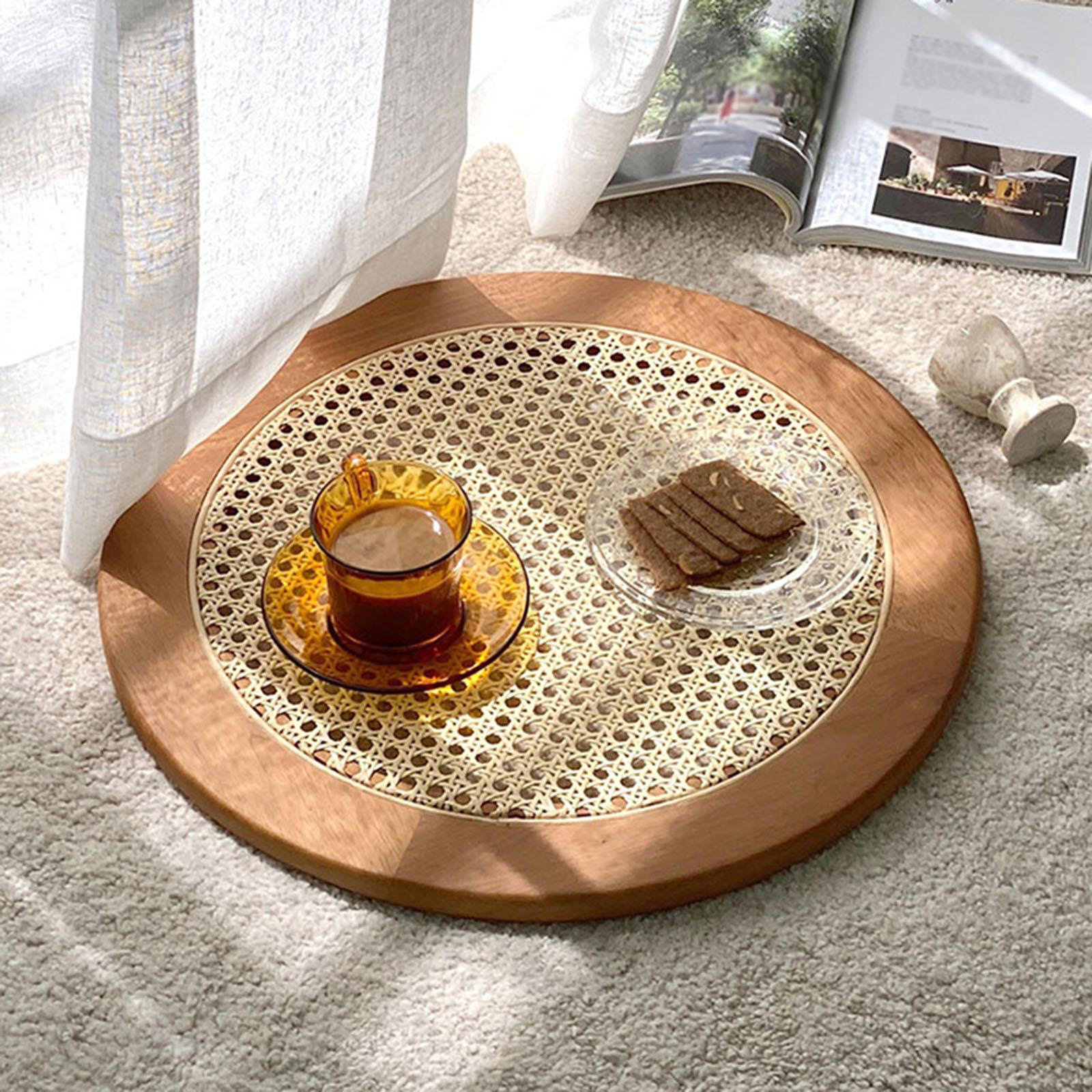 

Поднос из ротанга, декоративная тарелка для хранения закусок и хлеба для мероприятий и еды Cherry Wood Color