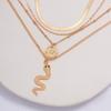 Gold-plated Crystal Serpentine Necklace New Banquet Jewelry Set Fashion Personality Multi-layer Necklace Women