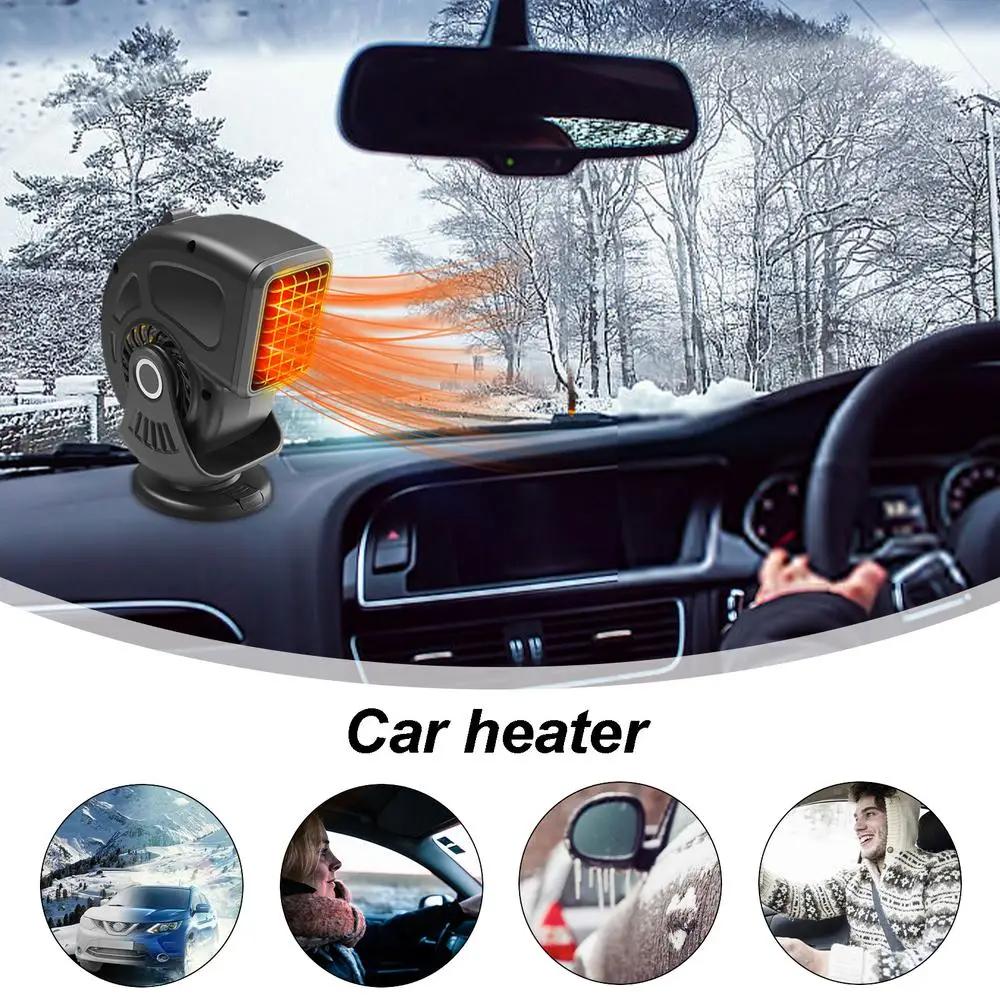 

9769 12V Car Heater Lightweight Defrost and Defog Car Warmer Cigarette Lighter Vehicle Heating Device Black/Red