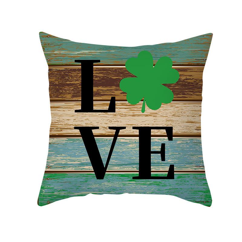 St. Patrick's Day Pillow Cover Nordic Ins Pillow Green Four-leaf Clover Sofa Cushion Cover Pillow Cover