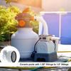Pool Hose Reducers 1.5inch To 1.25inch Threaded Adapters with Clamps Washers Suitable for Above Ground Pool Pump Hoses