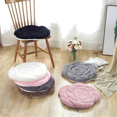 Seat Cushion Keep Warm Thickened Super Soft Anti-slip Granule Hip Protective Round Rose Shape Plush Chair Tatami Cushion Household Supplies