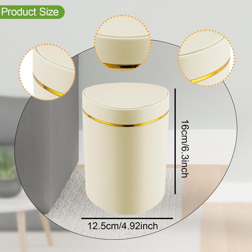 Small Desktop Trash Can Cute Storage Bucket Small Desk Organizer Mini Garbage Bin for Office Countertop Tabletop Vanity Kitchen