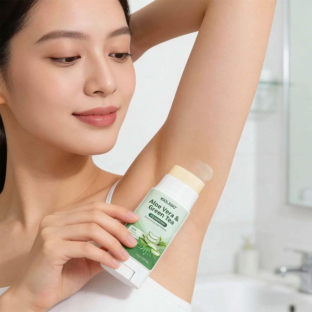 Aloe Vera & Green Tea Deodorant Stick 72 Hour Long-Lasting Deodorizing Fresh Scent All Day for Hands, Feet, Face and Underarm