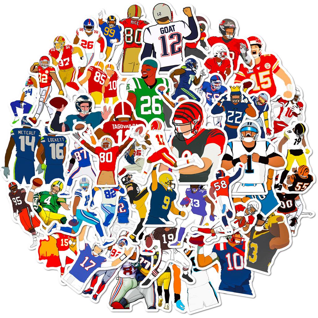 50 Rugby Classic Action Stickers Graffiti Personality Sports Diy Luggage Mobile Phone