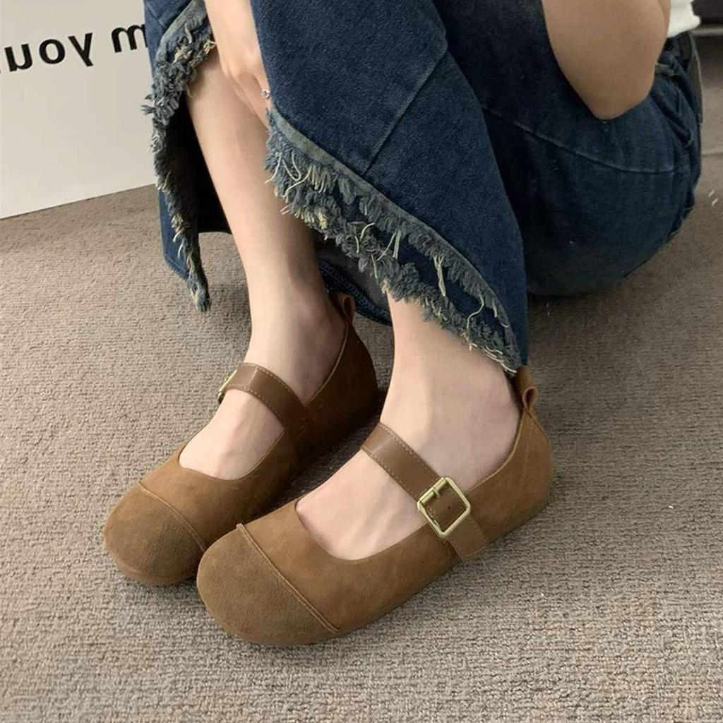 Birkenstock Single Shoes Women's 2025 New Autumn Flat Shoes Mary Jane Women's Shoes Doudou Shoes Grandma Shoes Versatile Trend