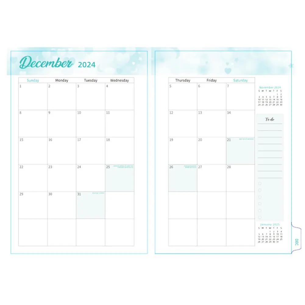 2025 A5 Weekly Planner Notebook Spiral Bound Monthly Planner Calendar Planner for Office School