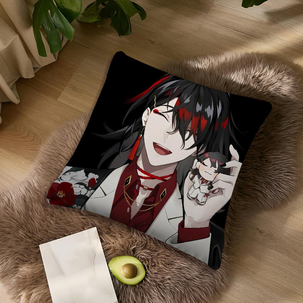 Vtuber Vox Akuma Cute Anime cushion For Bedroom Car Coffee Shop Room Soft and Living Room Sofa Decorative Pillow Cover Case