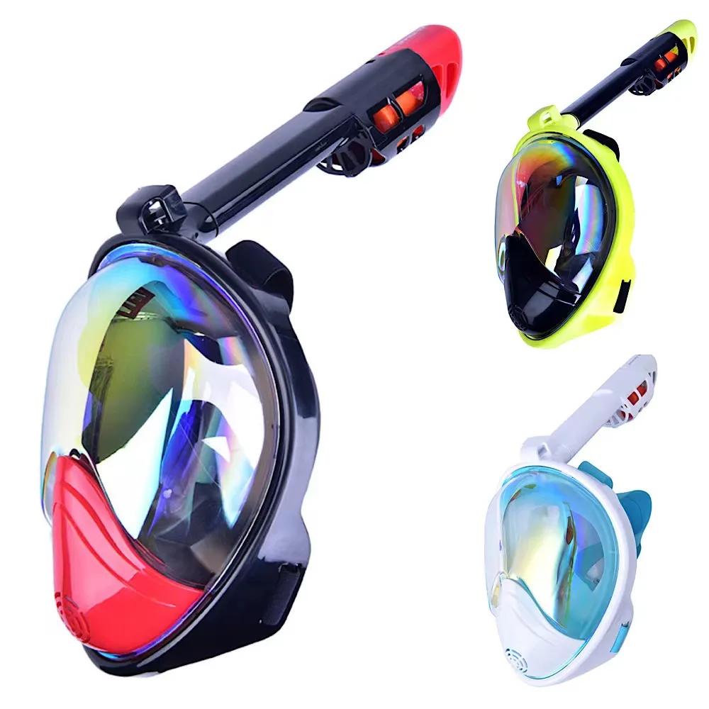Diving Mask Underwater Scuba Anti Fog Full Face Diving Mask Professional Snorkeling Set with Anti-skid Ring Snorkel