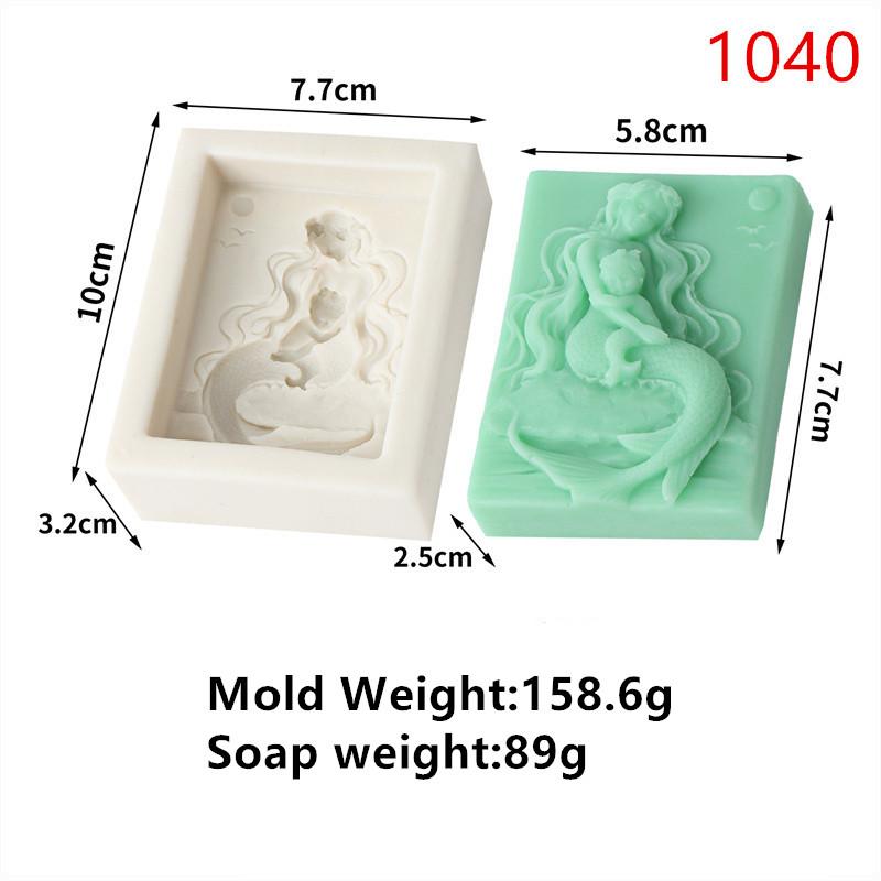 3D Mermaid Silicone Soap Mold DIY Ocean Goddess Candle Resin Making Geometry Square Chocolate Mold Home Decor Crafts Gifts