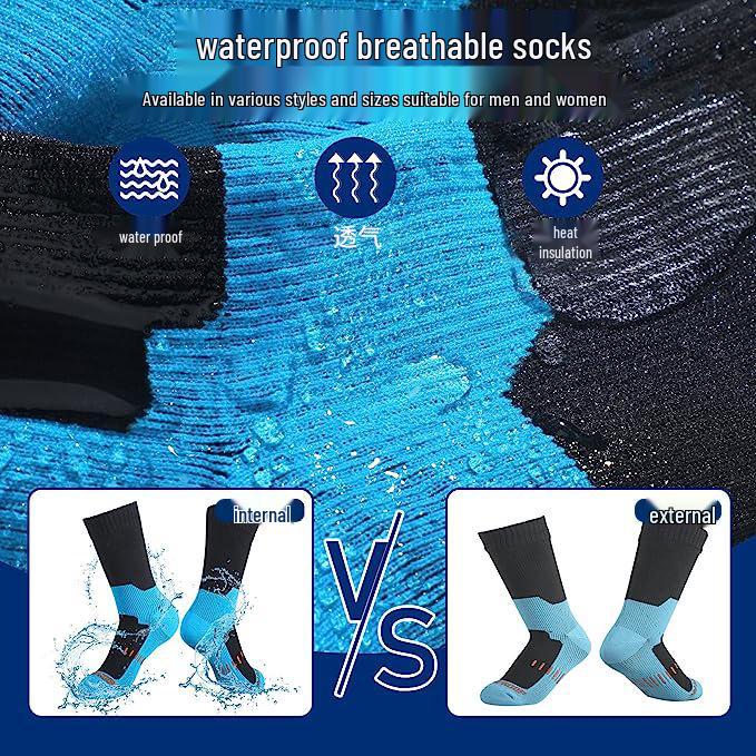 Waterproof Breathable Outdoor Socks for Camping, Skiing, Hiking, and Diving