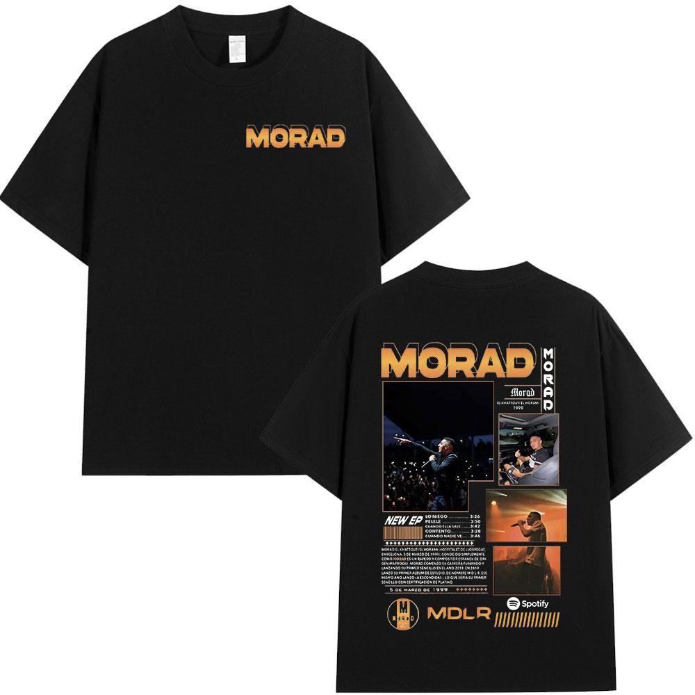 Rappare Morad M.D.L.R Grafisk T-shirt Herr Dam Kläder Mode Hip Hop Vintage T-shirt Bomull Oversize Kortärmad T-shirts