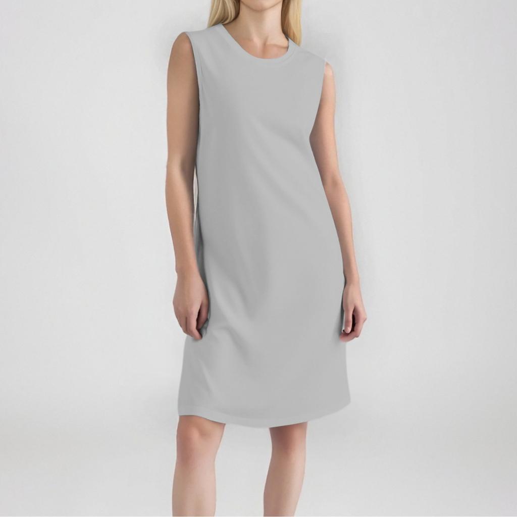 Women's Fashion Casual Color Round Neck Sleeveless Short Dress