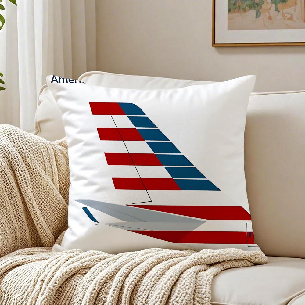 Fashion AAmerican Airlines Logo Cushion Cover Pillowcase Antidustmite Living Room Sofa Decor Cushion Room