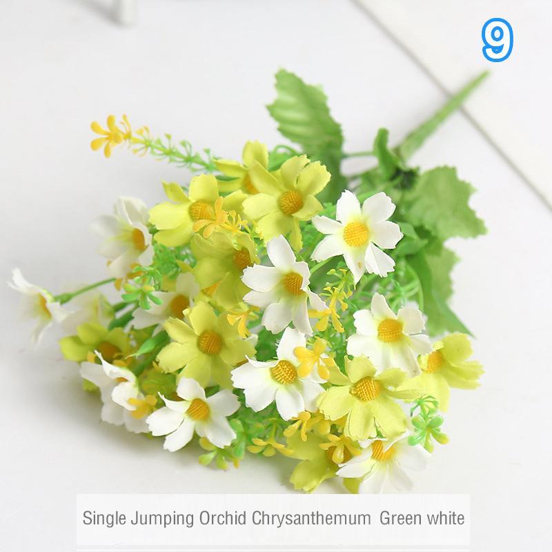 1 kytice 28 hlav umělých květin falešné hedvábné orchideje chryzantémy svatební kytice domácí zahradní párty dekorace