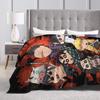 Crayon Shin Chan Demon Slayer Fleece Throw Blanket Anime  Blankets for Home Travel Warm Plush Thin Quilt