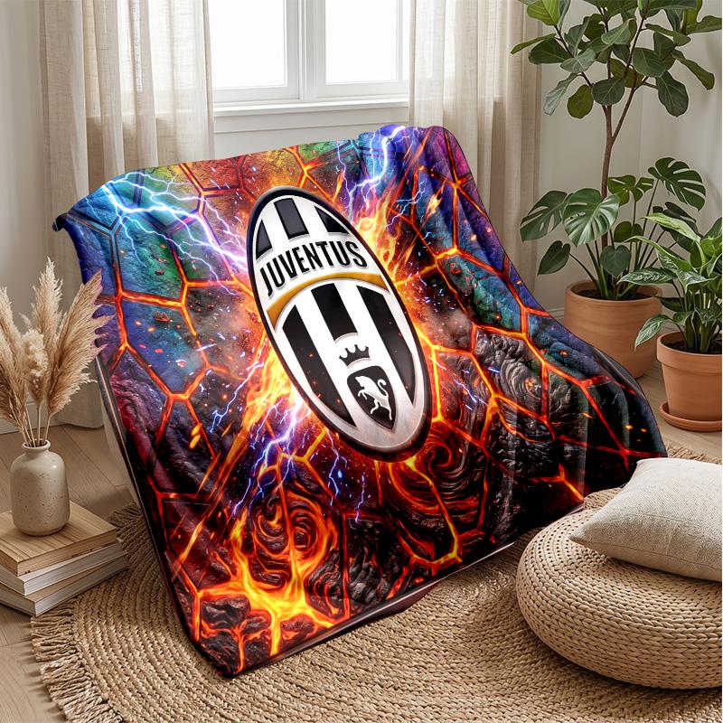 Coperta a tema Juventus FC Morbida coperta in flanella Coperta morbida tipo plaid Coperta accogliente per divano e letto per arredamento domestico