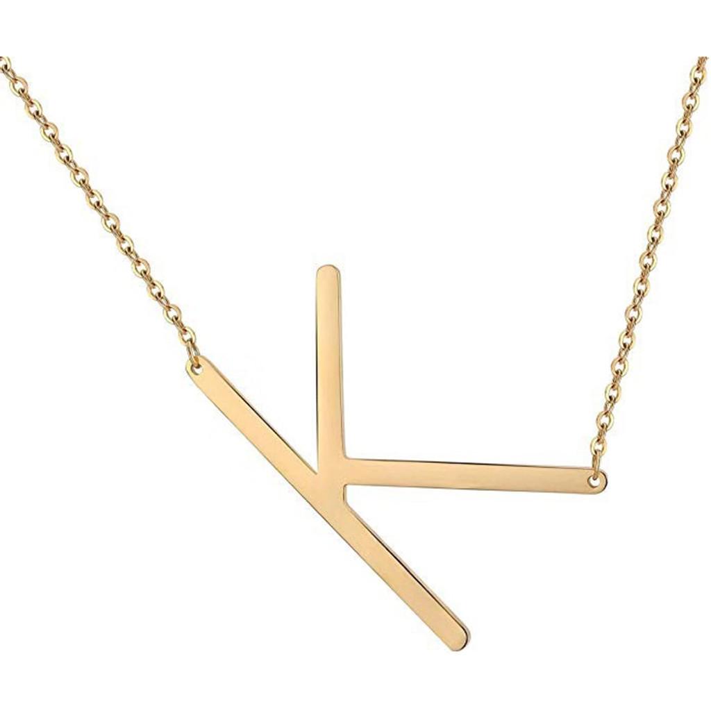Titanium Steel Peach Heart Letter Necklace 26 Letters Love Clavicle Neck Chain