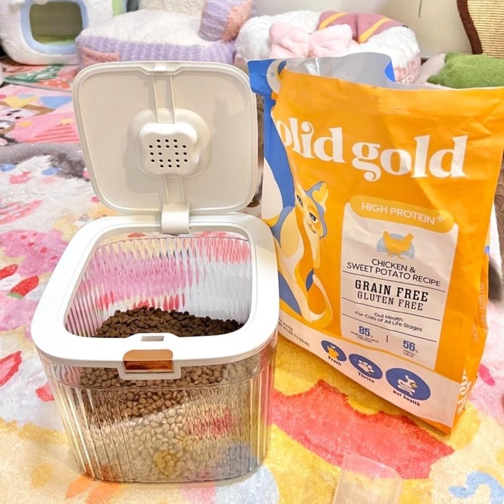 Sealed Dog Food Storage Container Transparent Pet Food Storage Barrel  Pet Supplies