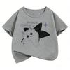 Cute Cat Graphic Kids Tshirts Summer Short Sleeve Tees Cartoon Animal Boys Girls Clothes Kawaii Kitten Tops Y2K Children Tshirt