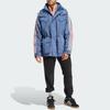 Adidas Originals Gestreifte Kapuzen-Langarm-Windjacke mit Reißverschluss Herren Oberbekleidung Blau IR9397