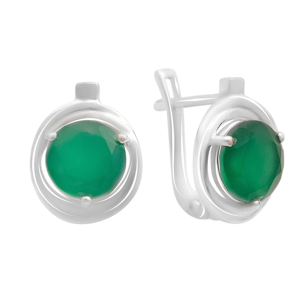

Silver earrings with natural agate 3.575ct (2171126)
