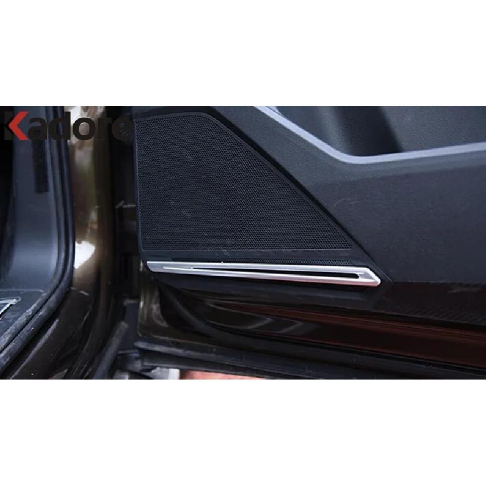 Car Inner Door Audio Speaker Trim Cover For Volkswagen VW Tiguan 2017 2018 Carbon Fiber Interior Accessories