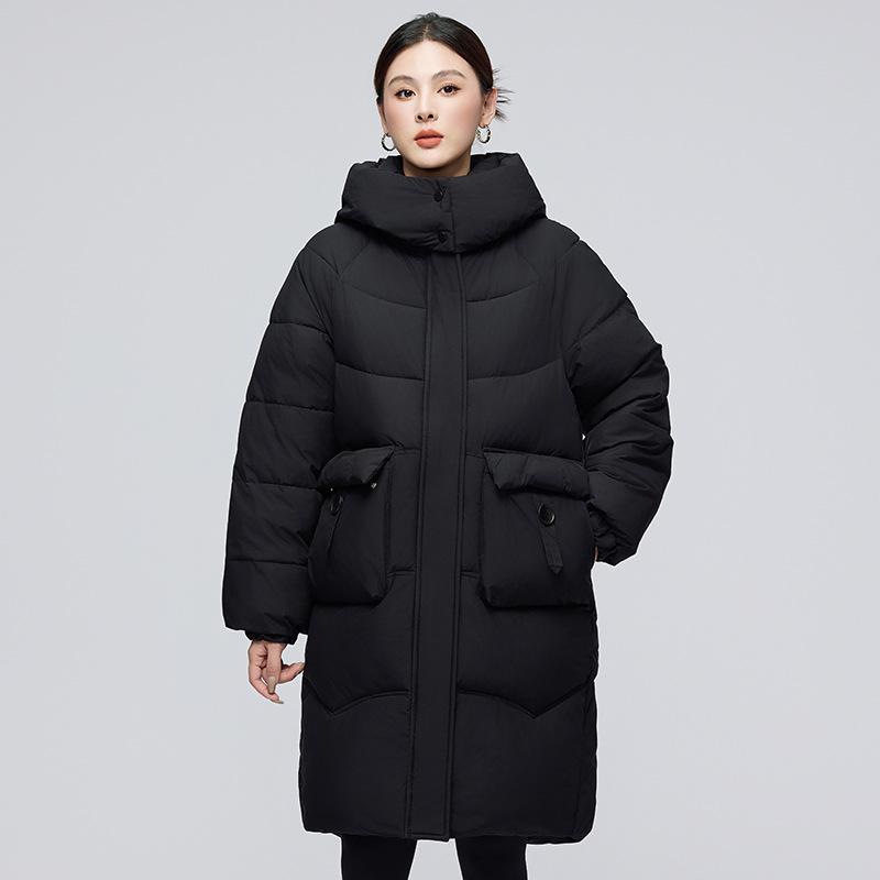Winter New Fashion Loose Fashion Removable Hat Cotton Clothes Women's Medium and Long Thickened Waist Jacket