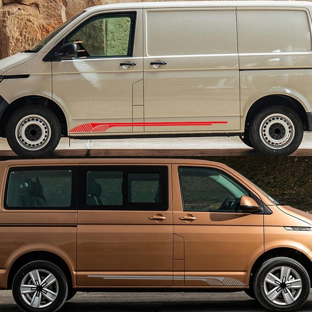 Car Door Side Sticker Stripes Graphics Camper Van Decals Auto Decor Accessories For Volkswagen VW Transporter T4 T5 Caddy RV30