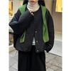 Johnature Einfache lockere lässige Baumwolljacke mit Rundhalsausschnitt und kurzen Ärmeln im koreanischen Stil für Damen, Winter, lässig, warm