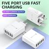 New Multi-usb Port European and American and British Fast Charging Head 5V3A Charging Head 5U Port Mobile Phone Charger