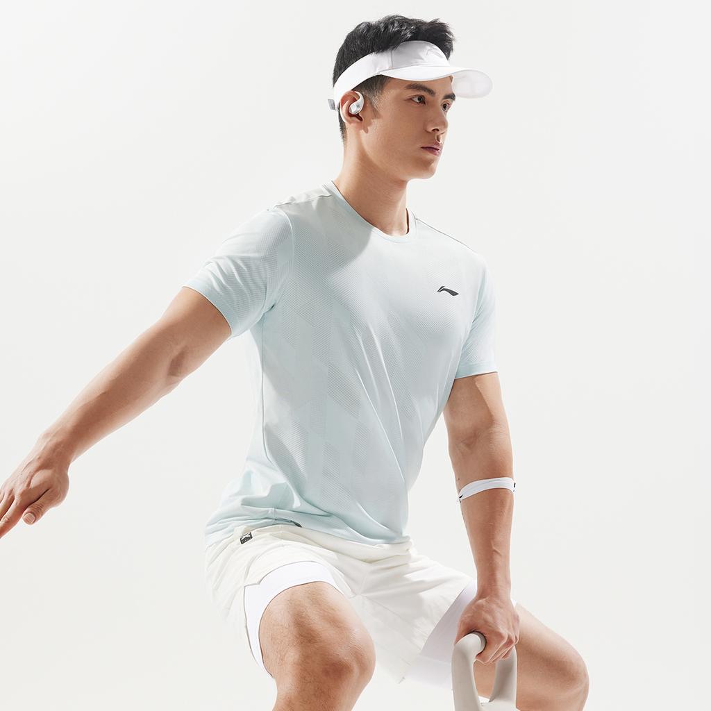 Li-Ning Comfortable Breathable Casual Simple Quick-Dry T-Shirt Men Tops Folk-Blue ATSV075-5
