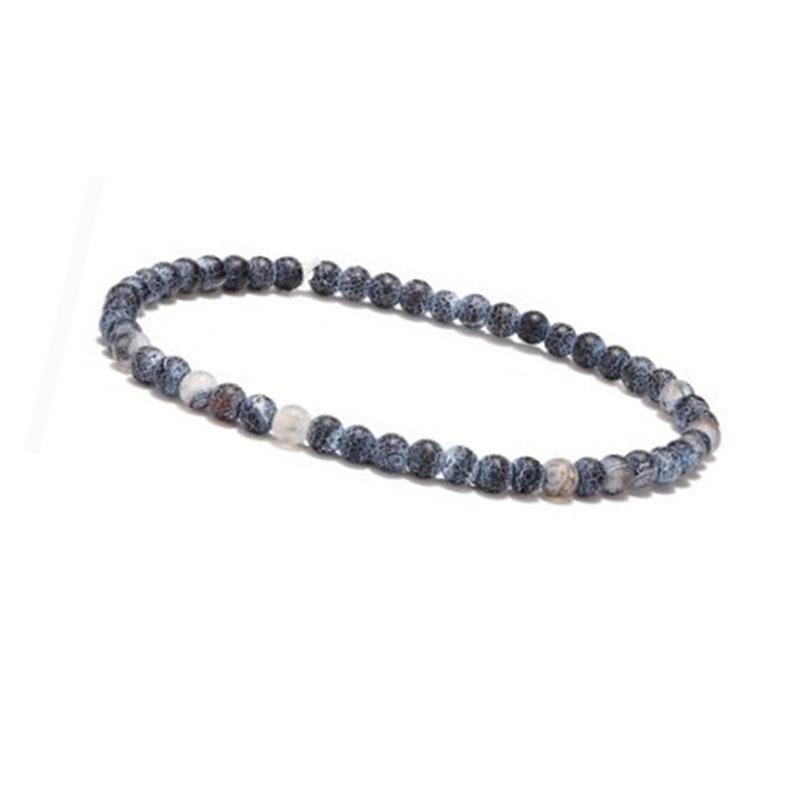 Fresh Style 4MM Agate Tiger's Eye & Volcanic Rock Beaded Bracelet