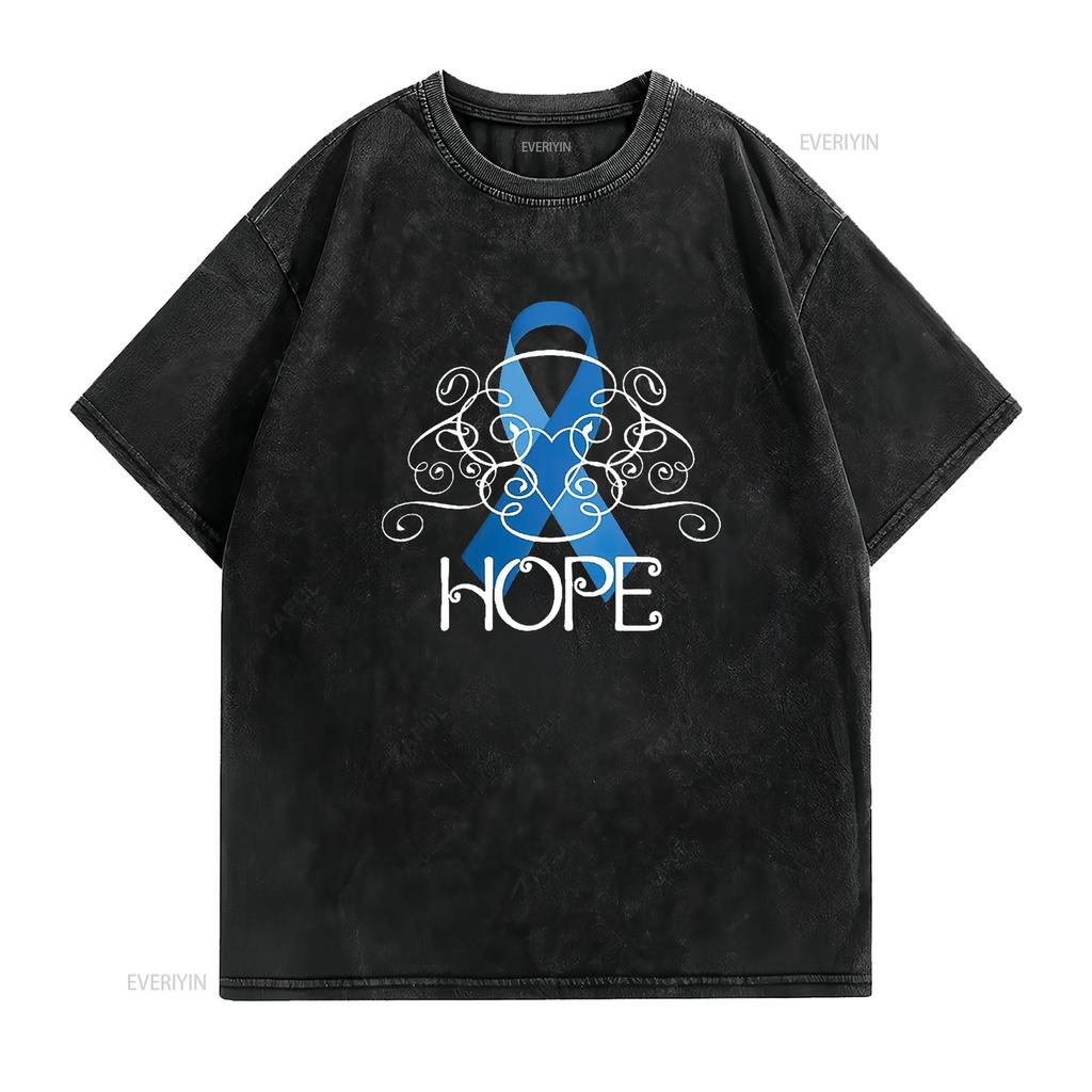 Hope Colon Cancer Awareness Women s T Shirt Black vintage Washed Soft designer clothes Breathable fashion Top For Everyday Wear