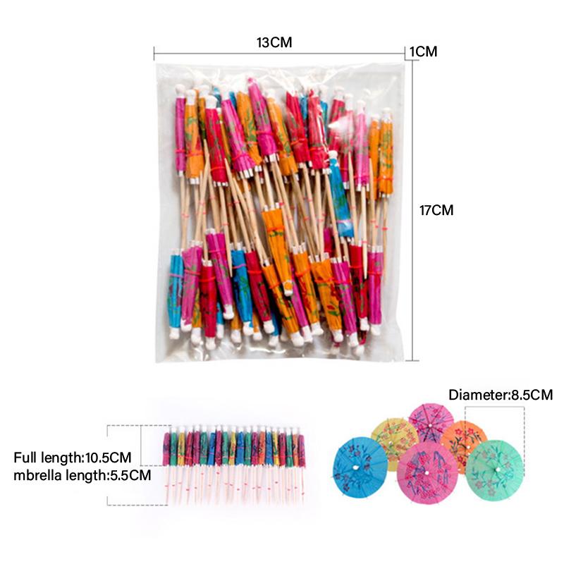 50ks Drink Koktejl Slunečníky Deštníky Párty Svatba Papírová dekorace na deštníky