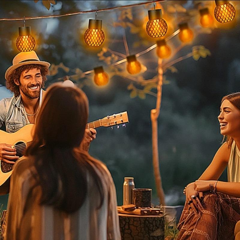 Solar LED Outdoor Flame Effect Hanging Lantern Out Waterproof Garden Decoration Lamp Solar Fairy Light For Patio Garden Yard