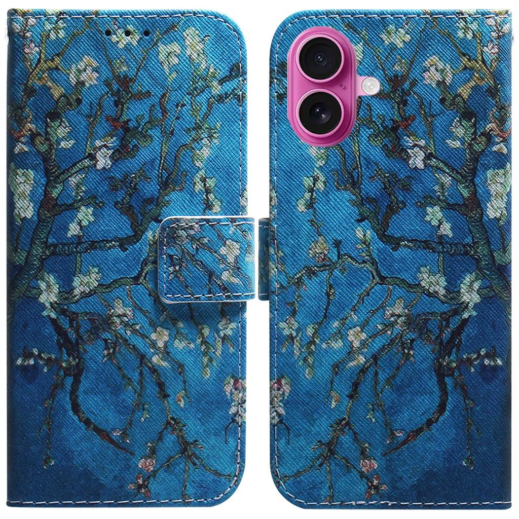 For iPhone 17 Wallet Case Pattern Print Leather Phone Cover