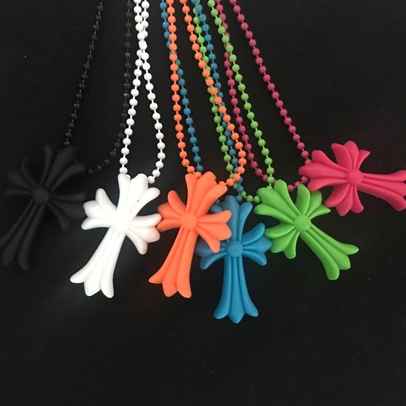Vintage Crucifix Religious Punk Pendant Amulet Cross Necklace Pvc