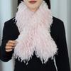 Autumn Winter Soft Plush Fluffy Fur Scarf Thicken Warm Neck Covers Cold Resistant Cross Neckerchief Neck Warmers