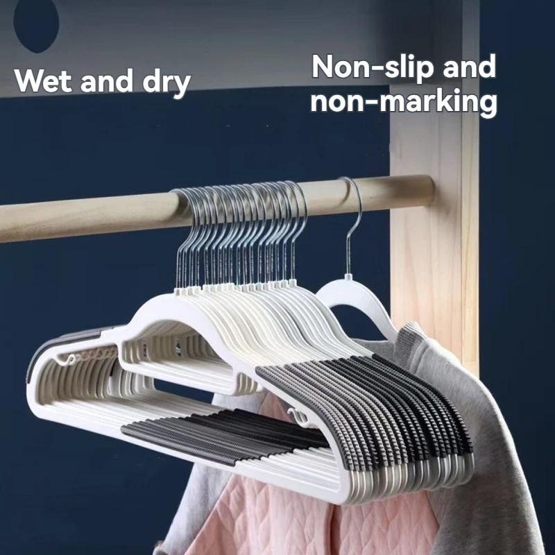 Plastic Clothes Hanger Non-Slip Adult Home Use Wardrobe Hanger for Bedroom Balcony Drying Garment Rack