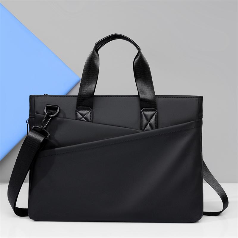 Men's Business Briefcase Large Capacity Handbag Oxford Crossbody Bag Commuter Shoulder Computer Bag