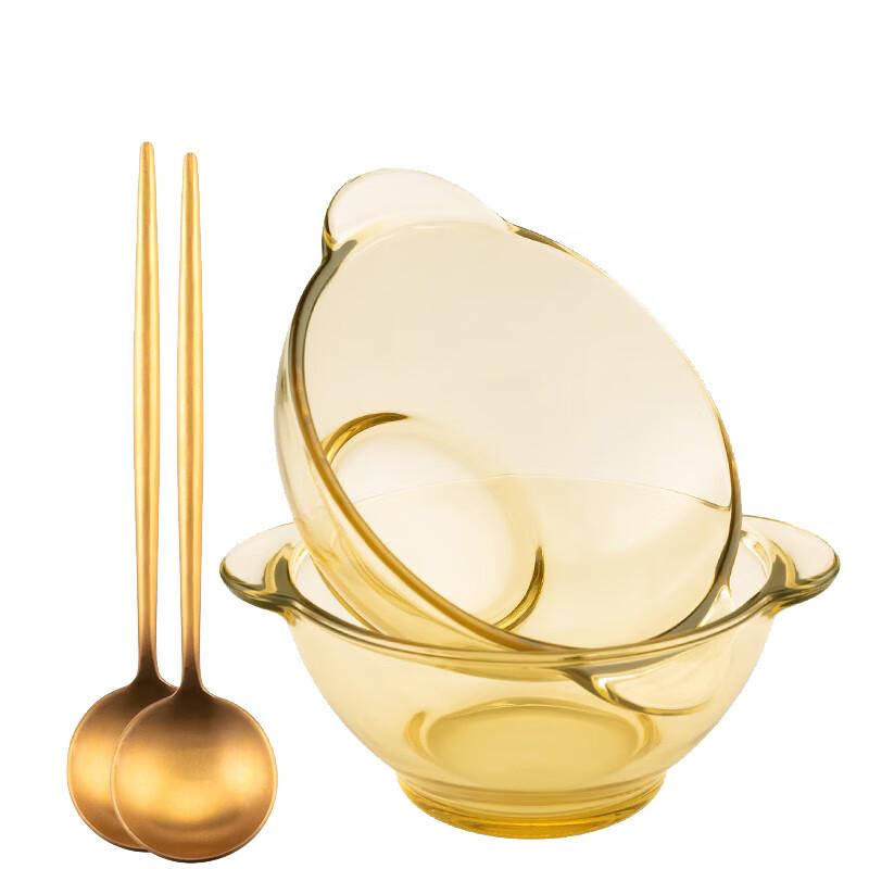 Debo Amber 4-Piece Heat-Resistant Glass Dinnerware Set