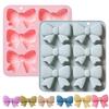 Bow Chocolate Silicone Mold, 6 Cavities Mini Bows Sugar Candy Mold Bowknot Cake Pop Mold DIY Cupcake Toppers Cake Decorating